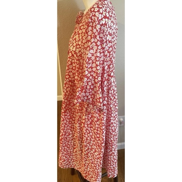 TenDency Dress Womens Size 3XL Orange Yellow White Floral Print New - Picture 4 of 7